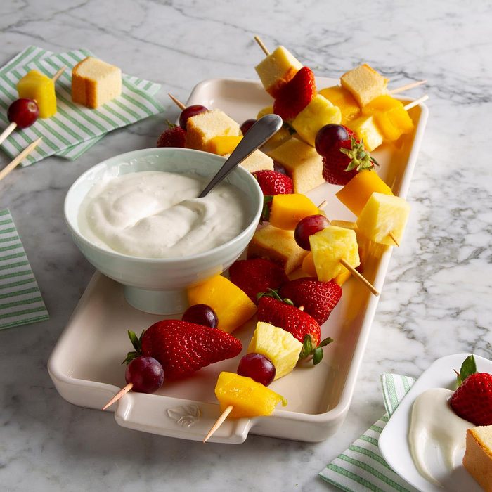 Fruit Kabobs with Yogurt Dip
